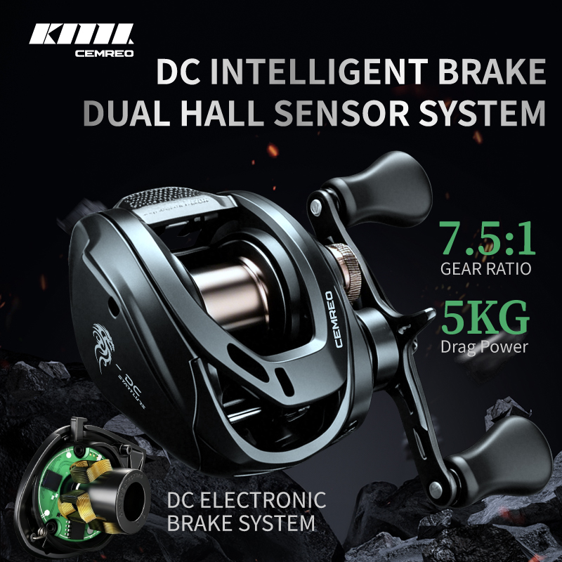 Spincast Reel - CEMREO Baitcasting Fishing Reel DC Intelligent